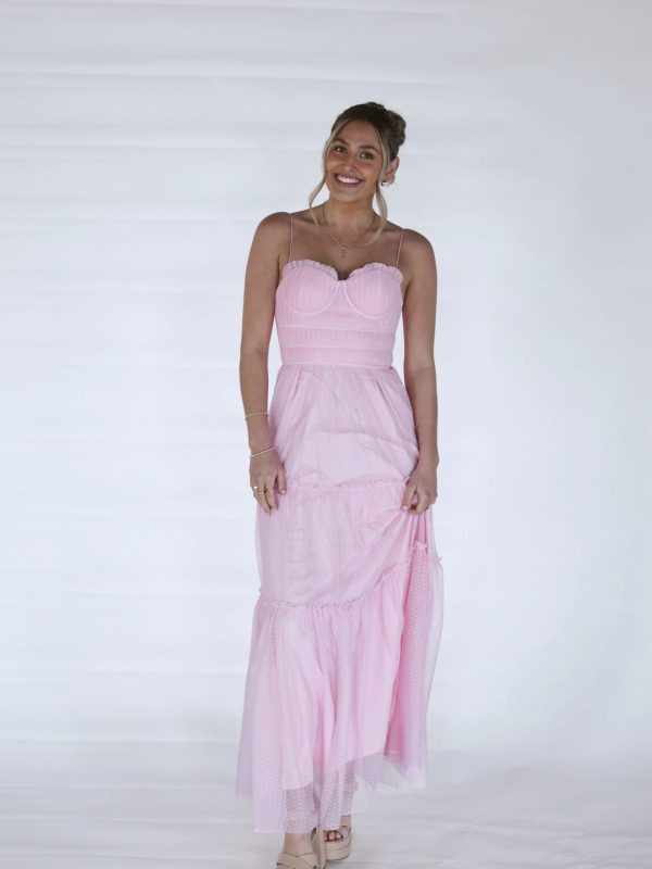 Cassie PInk Tule Formal Dress