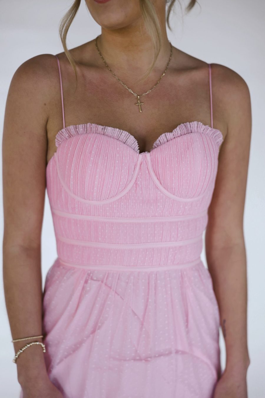 Pink Ruffle Dress Making Cassie Pink Tule Ruffle Dress - Shop Refound
