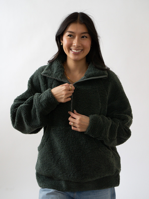 Lululemon Oversized Fleece Funnel Neck Hald Zip Scuba