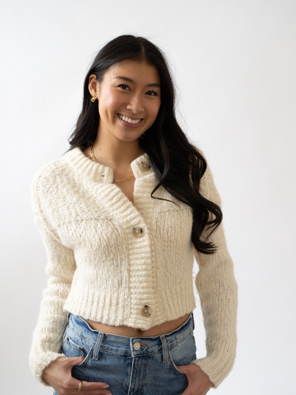 REFOUND Everlane Cream Button Down Pullover Sweater SIZE XS - Image 2