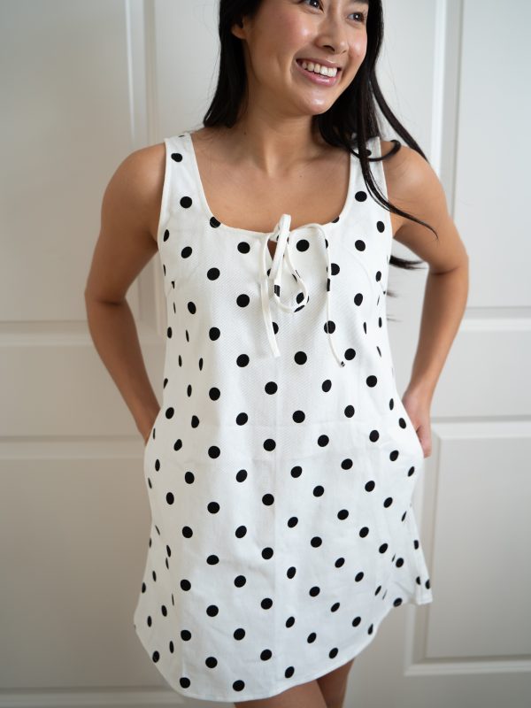 Dottie Denim Polka Dot Babydoll Dress